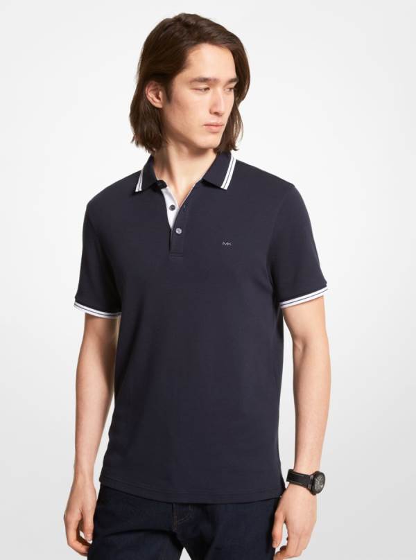 Panske Polokosele Michael Kors Greenwich Cotton Indigo - Oblecenie Michael Kors Slevy | BQIAC-9316